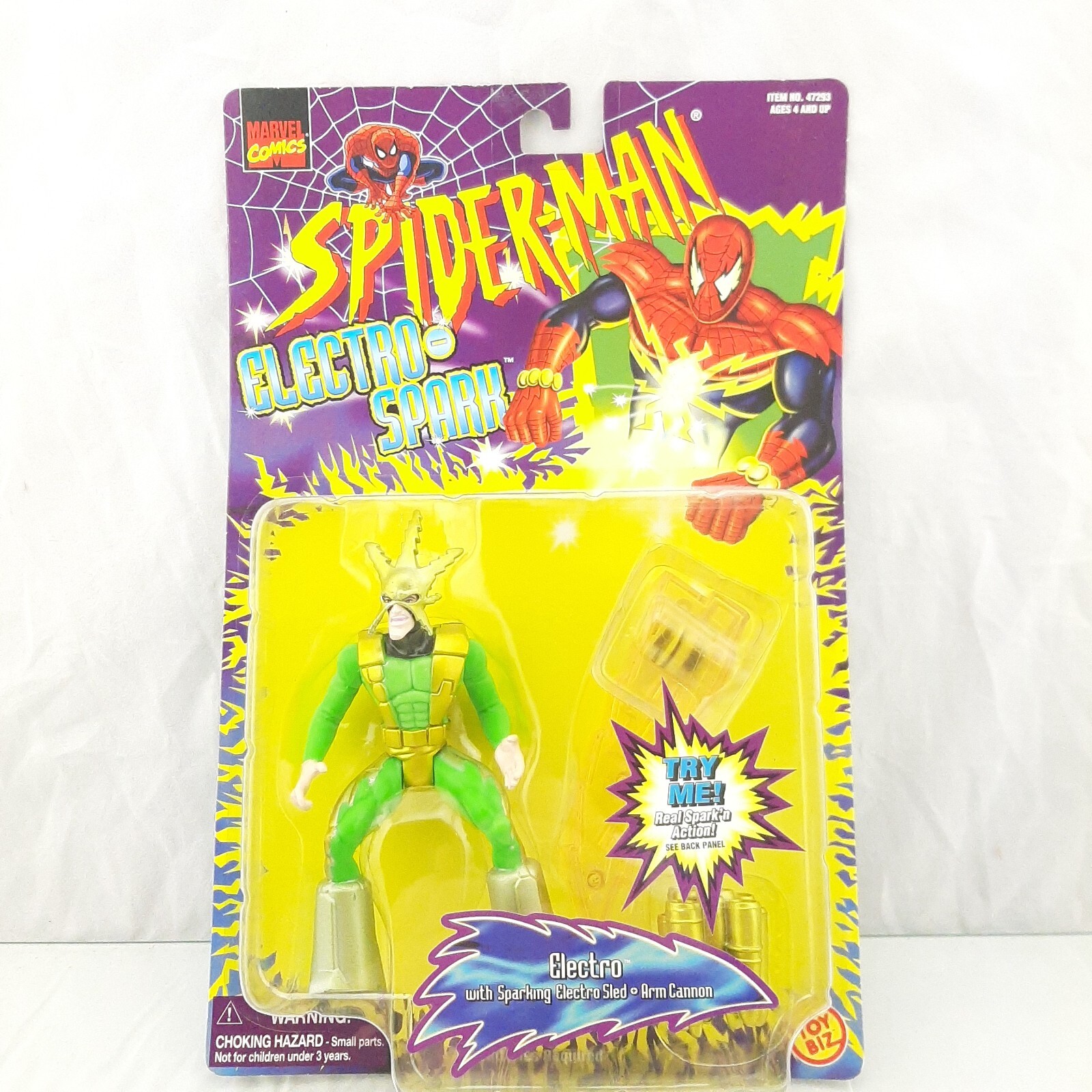 1997 Toy Biz Marvel Spider Man electro spark Electro Action