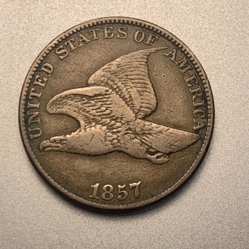 1857  FLYING EAGLE CENT NICE DETAIL   KEY TYPE COIN #322