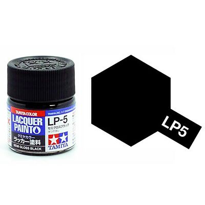 Tamiya Lacquer Paint LP-5 Semi Gloss Black 10 ML TAM82105 Lacquer Primers &