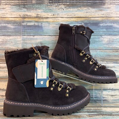 Earth Kodiak Ankle Boot Womens 6.5 Hiking Trail Suede Lace Up Waterproof Casual