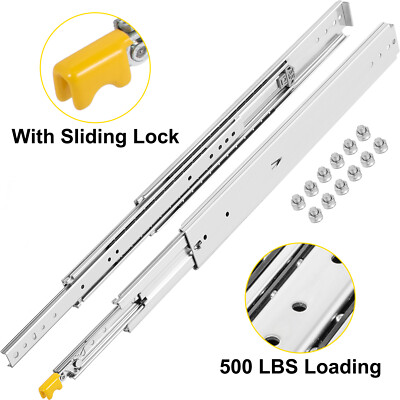 VEVOR Heavy Duty Drawer Slides, 500lbs Ball Bearing Drawer Slides 10-60'' W/ Lock