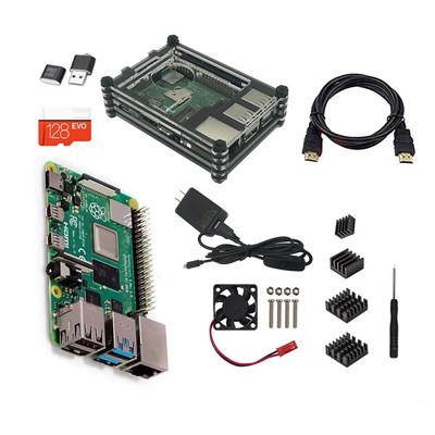 For Raspberry Pi 4 Model B 8GB RAM 128G SD Card DIY Kit 64-bit Bluetooth WiFi r