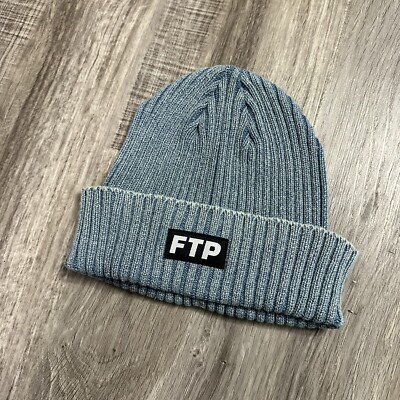 FTP F*ckThePopulation Denim Dye Logo Beanie Dirt Wash - Brand New One Size