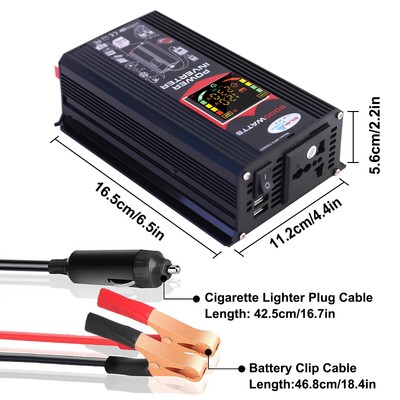 6000W Power Inverter DC 12V to AC 110V /120V Car Sine Wave Converter Dual USB