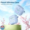 IMIVIO for Airpods 4 Case, Floral Engraved Case for Apple AirPods 4th Generation Cover 2024 Cute for Women Men, Soft Silicone Protective Accessories with Cleaner Kit, Keychain, Sky Blue