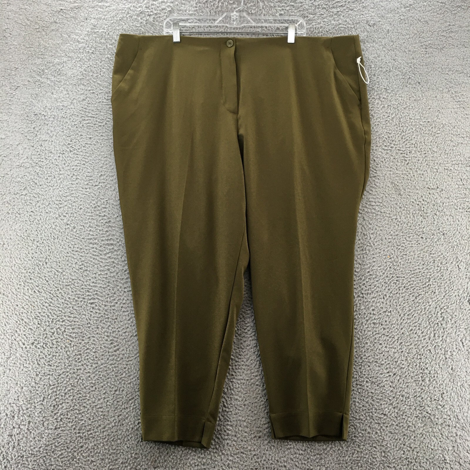 Worthington Straight Leg Ankle Pants Womens 24W Plus Green