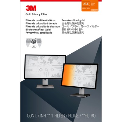 3M Gold Privacy Filter for 23.6'' Widescreen Monitor Gold, Glossy, Black