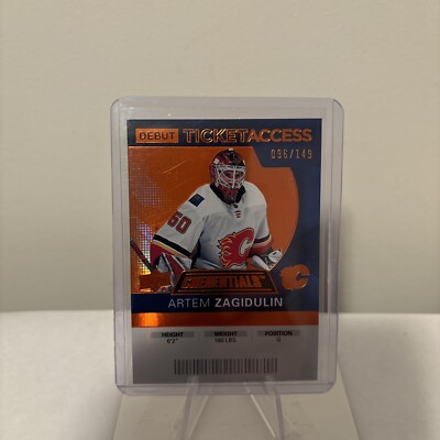 2020-21 UD CREDENTIALS DEBUT TICKET ACCES ORANGE 096/149 ARTEM ZAGIDULIN
