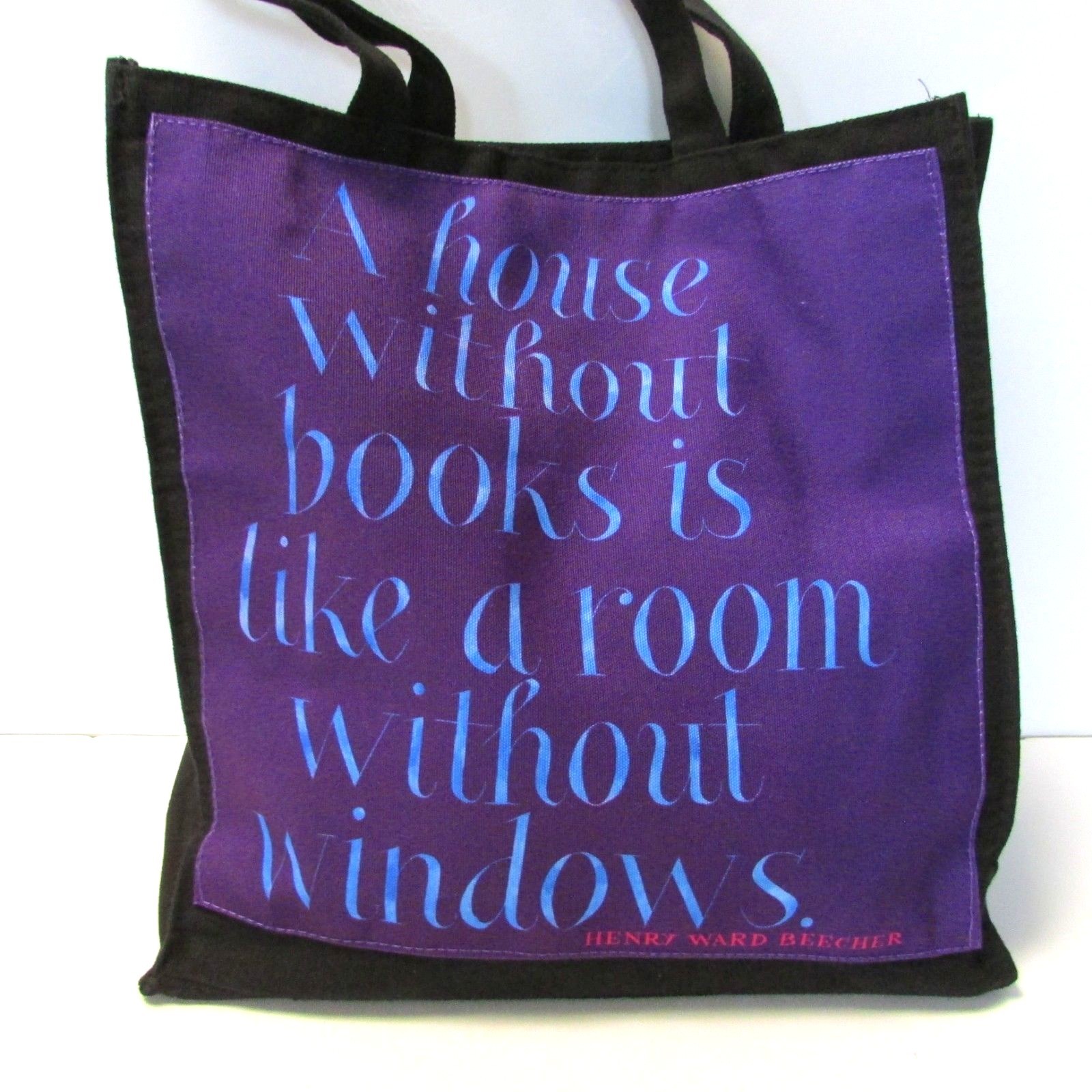 Barnes & Noble Punctuate Book Bag 100% Cotton Black Heavyweight Tote Quotations