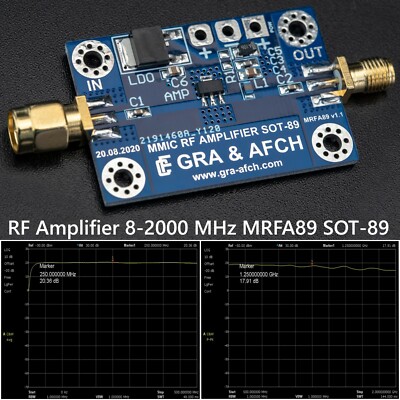 RF Amplifier 8-2000 MHz, GAIN = 20 dB, P = +20 dBm MMIC SOT-89 MRFA89 