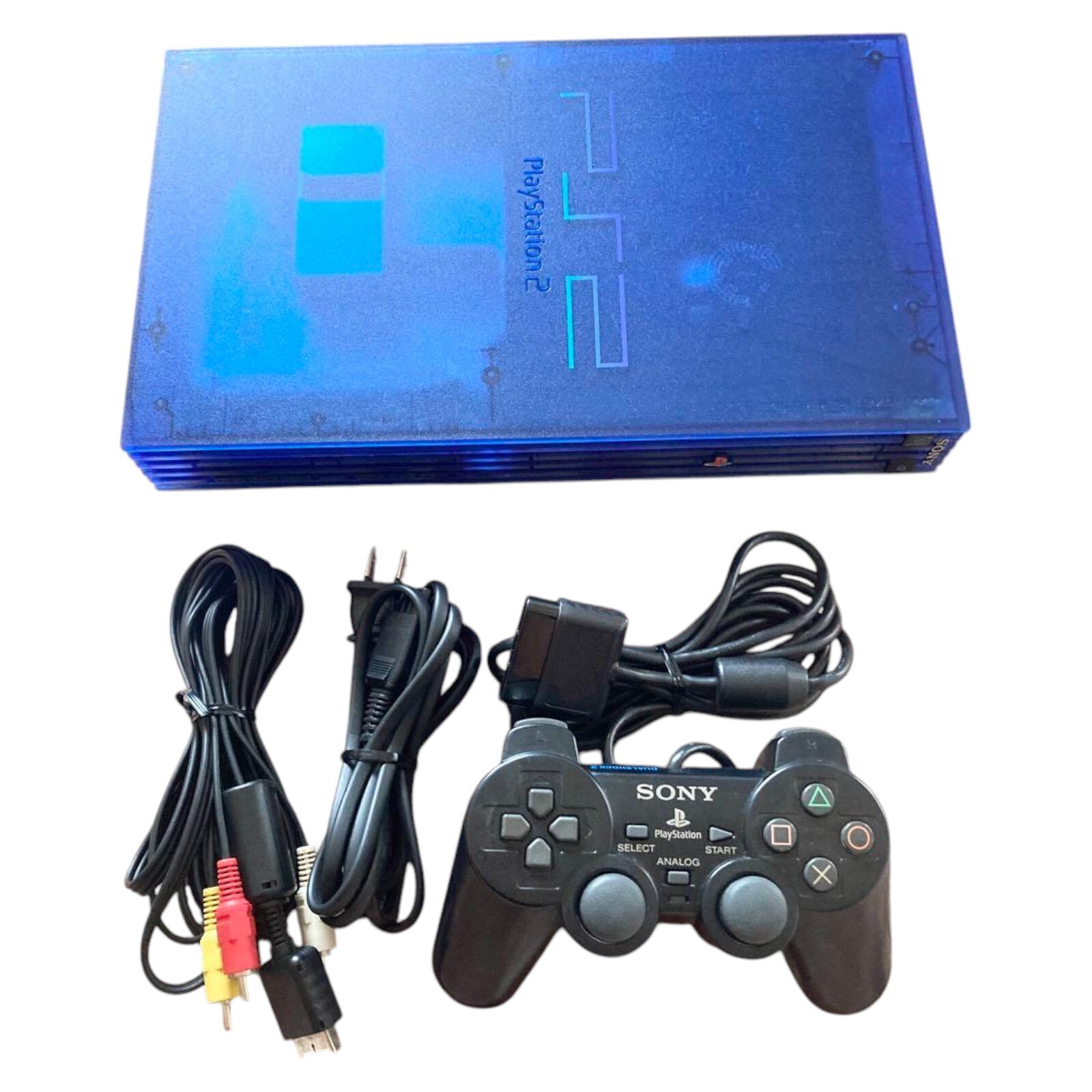 SONY PlayStation PS2 SCPH-37000 Ocean Blue Console Black