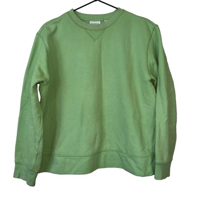 Vintage Classic Elements Petites PM Green Crewneck Sweater Cotton