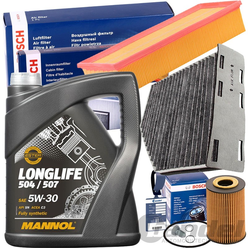 Bosch Filtres + Mannol 5w30 Huile 1.6+2.0 Tdi Pour Vw Golf 6 Passat 3c Touran