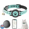 Airtag Cat Tracker Collar Waterproof - Airtag Cat Collar Breakaway - Smart Pet Activity Tracker - Breakaway Tractive with Reflective Pattern - Comfortable Padding, Adjustable (Blue)