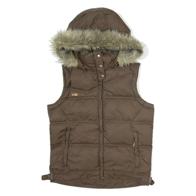 CARLO COLUCCI Womens Parka Gilet Brown Hooded S - Picture 1 of 6
