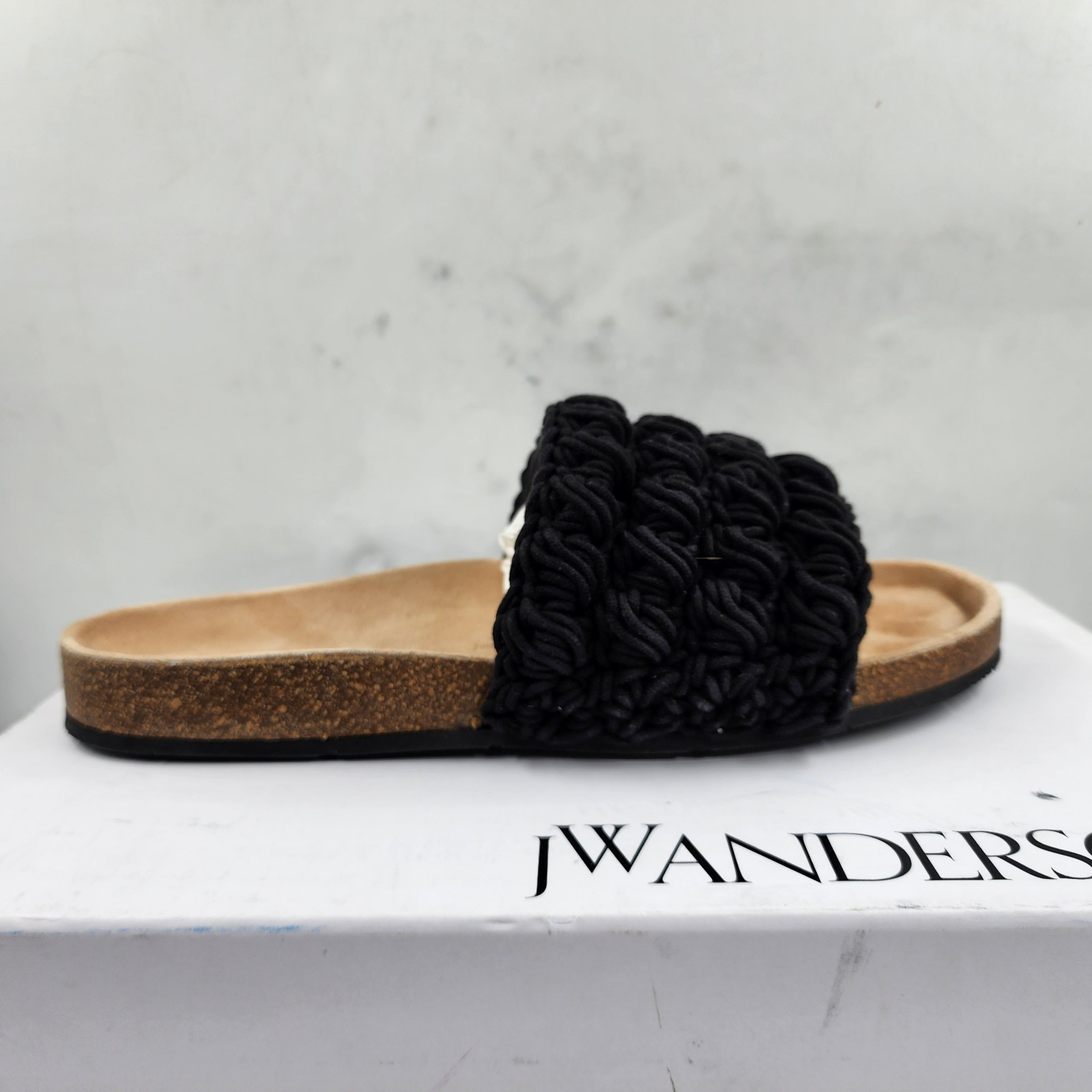 JW Anderson Popcorn Crochet Slip On Slide Sandals Men's 43/10US Black Open Toe - Picture 11 of 19