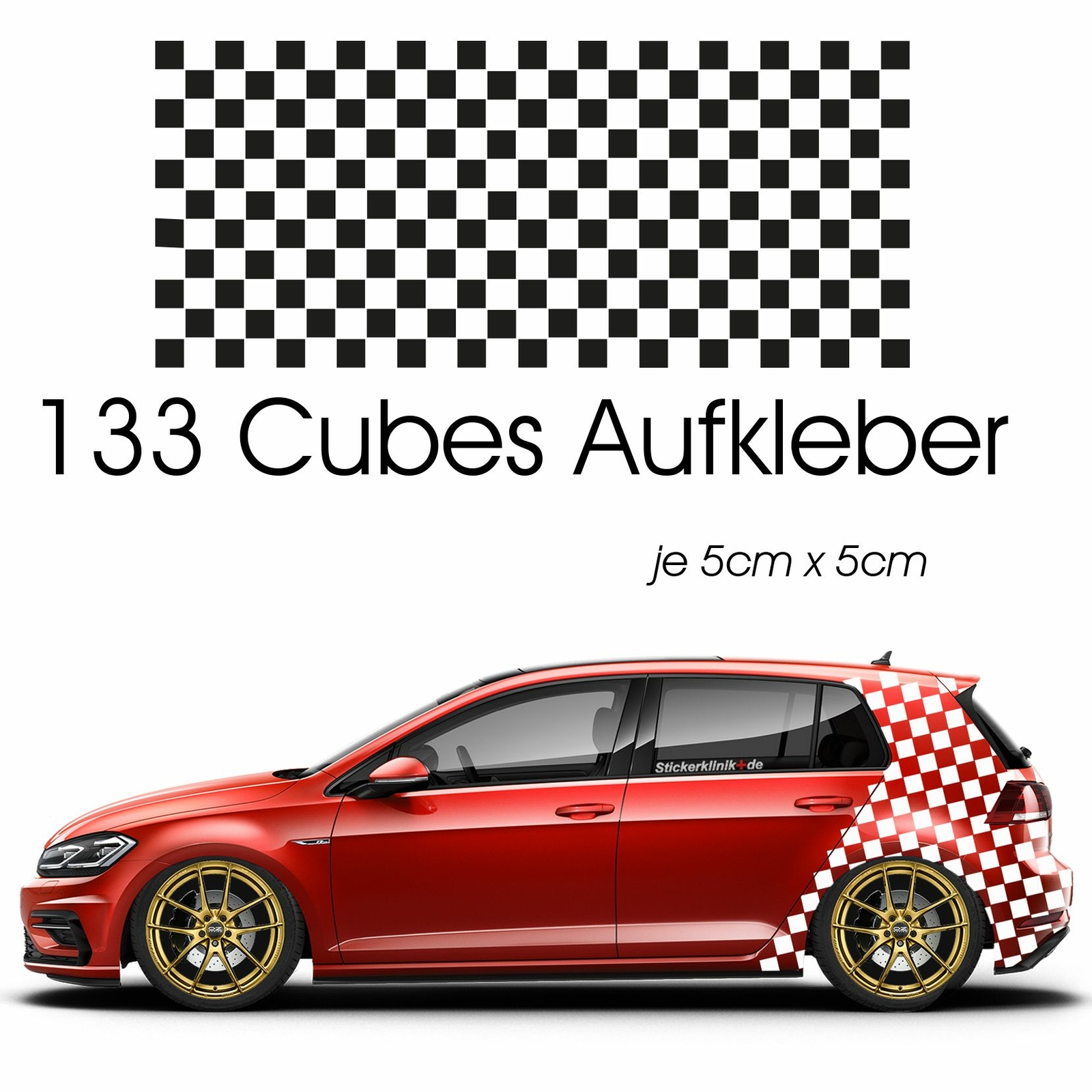Zielflagge Autoaufkleber Kästchen Aufkleber Motorsport Race Cubes Pixel Dekor
