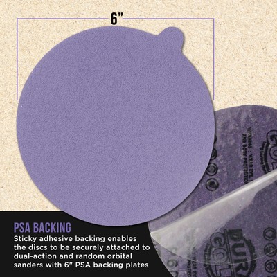 120 Grit 6" PSA Ceramic Sanding Discs, Box of 50 - Self Adhesive Sandpaper