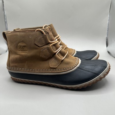 Sorel Out N About Waterproof Brown Leather Duck Boots Womens Size 10 NL2133-286