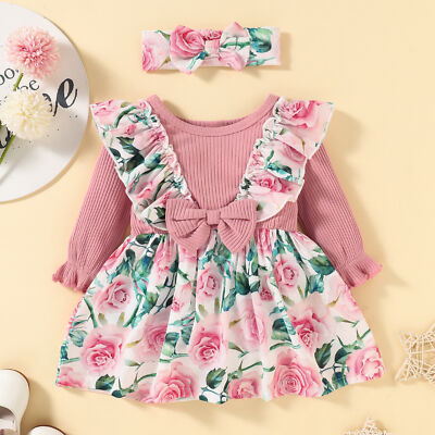 kids baby girls cute party birthday tutu dress Long Sleeve princess dress