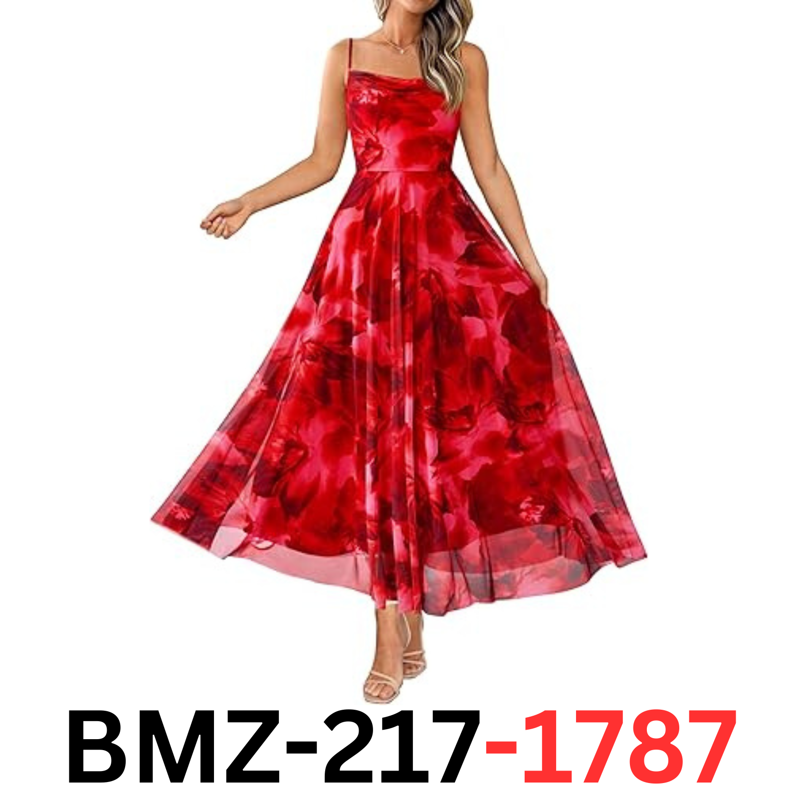 BTFBM Women Summer Floral Maxi Dresses Elegant Spaghetti Strap Printed Dress, XL