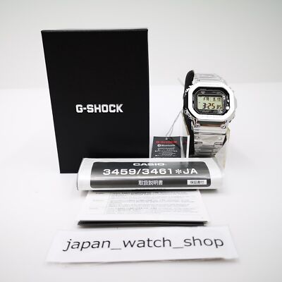 Pre-owned Casio G-shock Gmw-b5000d-1jf Silver Bluetooth Full Metal Men's Watch In Box