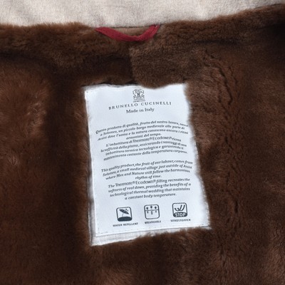 Pre-owned Brunello Cucinelli Herren Shearling Futter Down Gefüllt 100% Kaschmir Parka / In Beige