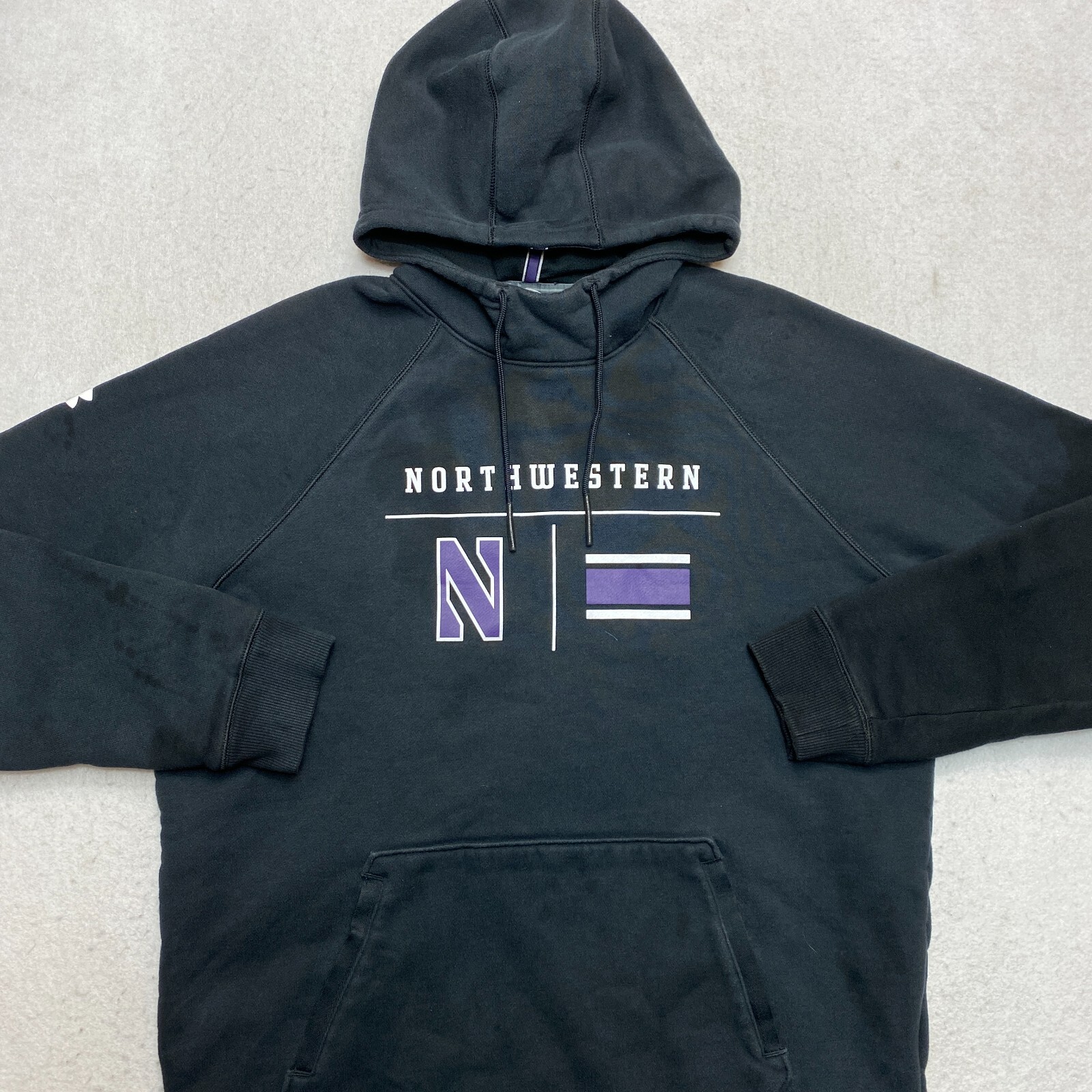 Northwestern Wildcats Hoodie Men's L Black Fleece Sweatshirt