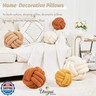 Uvvyui Knot Pillow Ball, Soft Home Decorative Pillows, Round Throw Pillow, Handmade Knotted Plush Pillow, Round Boucle Pillow Cushion (11 Inches Orange)
