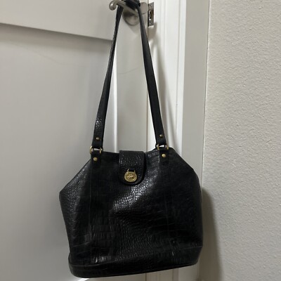 Brahmin Black Crocodile Leather Handbag