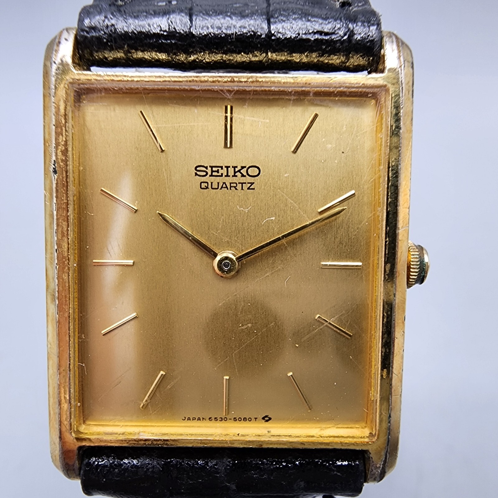 SEIKO ふんばり タンク トカゲ革 6530 - 5590 SEIKO ふんばり タンク トカゲ革 6530 - 5590