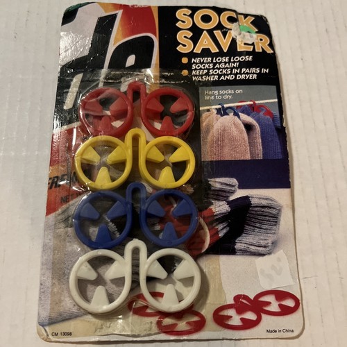 Vintage Sock Saver Laundry Organizers Sorters Rings Sock Clips Sock Hangers NOS