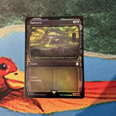 Radstorm foil showcase MTG single, Fallout Universes Beyond, R 0329, rare, Magic