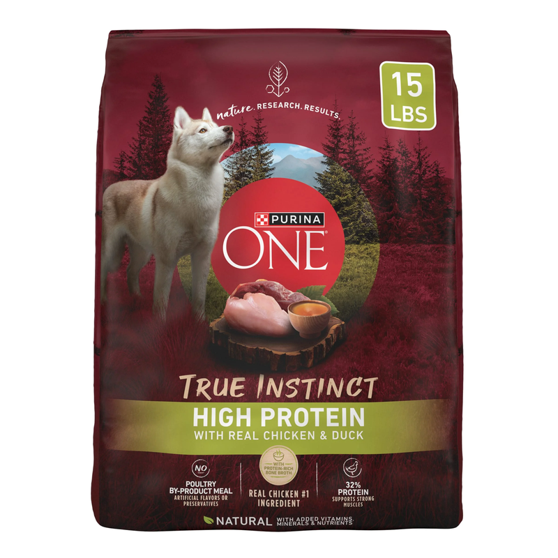 True Instinct Dry Dog Food, High Protein with Real Chicken & Duck, 15 Lb Bag
