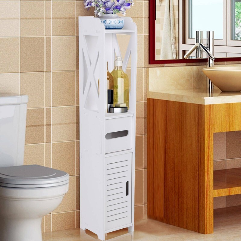 Badschrank Badezimmerschrank Badregal Hochschrank Aufbewahrung Eck