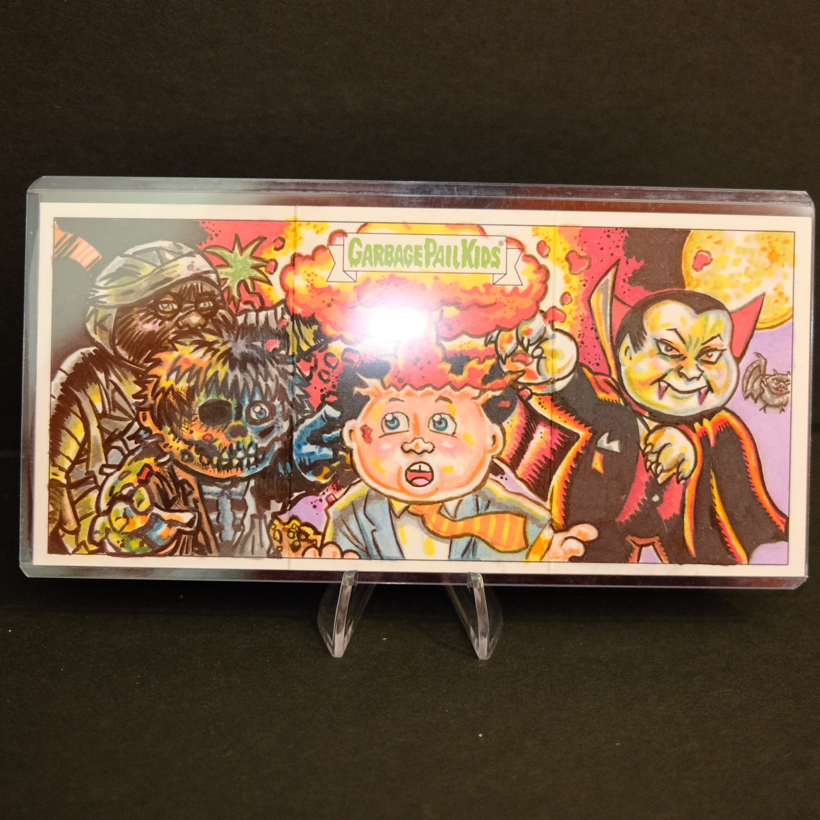 2019 GARBAGE PAIL KIDS 1ST SERIES WHT 90S TRIPTYCH SKETCH CARD BY