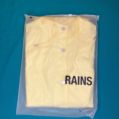 RAINS Curve Jacket Women's Small Hooded Trench Coat Straw Yellow