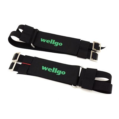 Wellgo W7 W-7 Pro Grip Bike Double Power Pedal Toe Straps Wide Boot Fit
