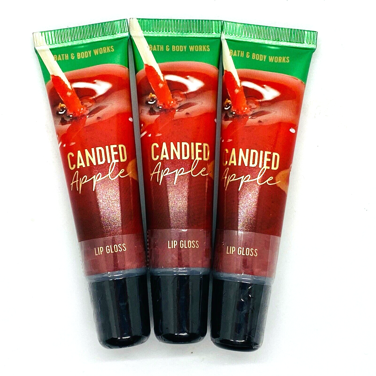 3-Pack Bath & Body Works CANDIED APPLE Lip Gloss Shine 14 ml
