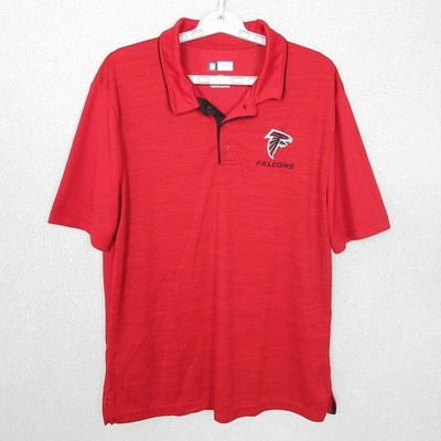NFL Team Apparel Atlanta Falcons Mens Large Red Short Sleeve Performance Polo