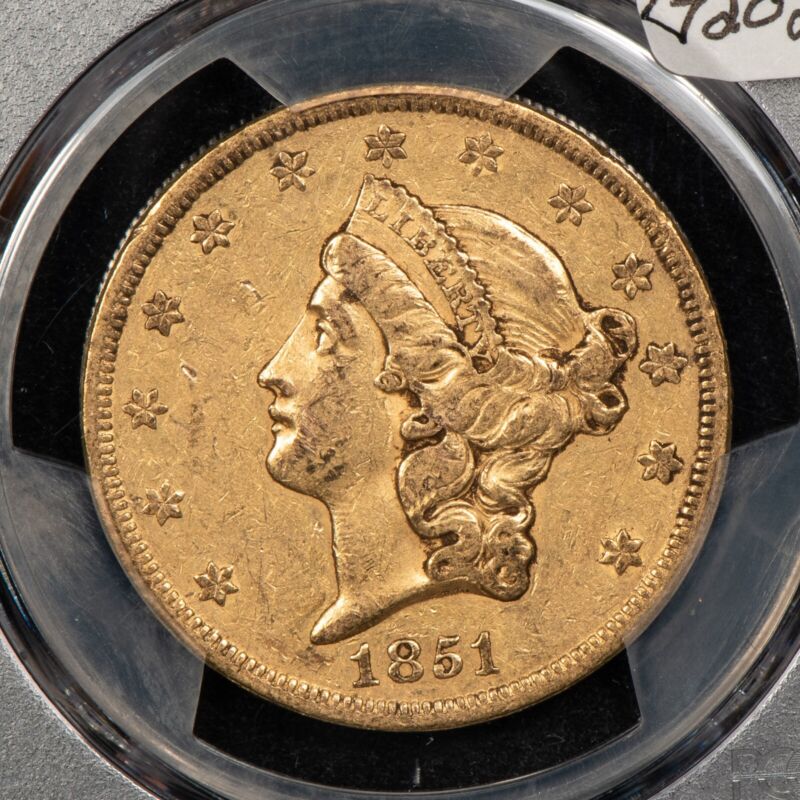 1851 G$20 Liberty Head Gold Double Eagle Crusty With Luster - Pcgs Xf 40 - G2027