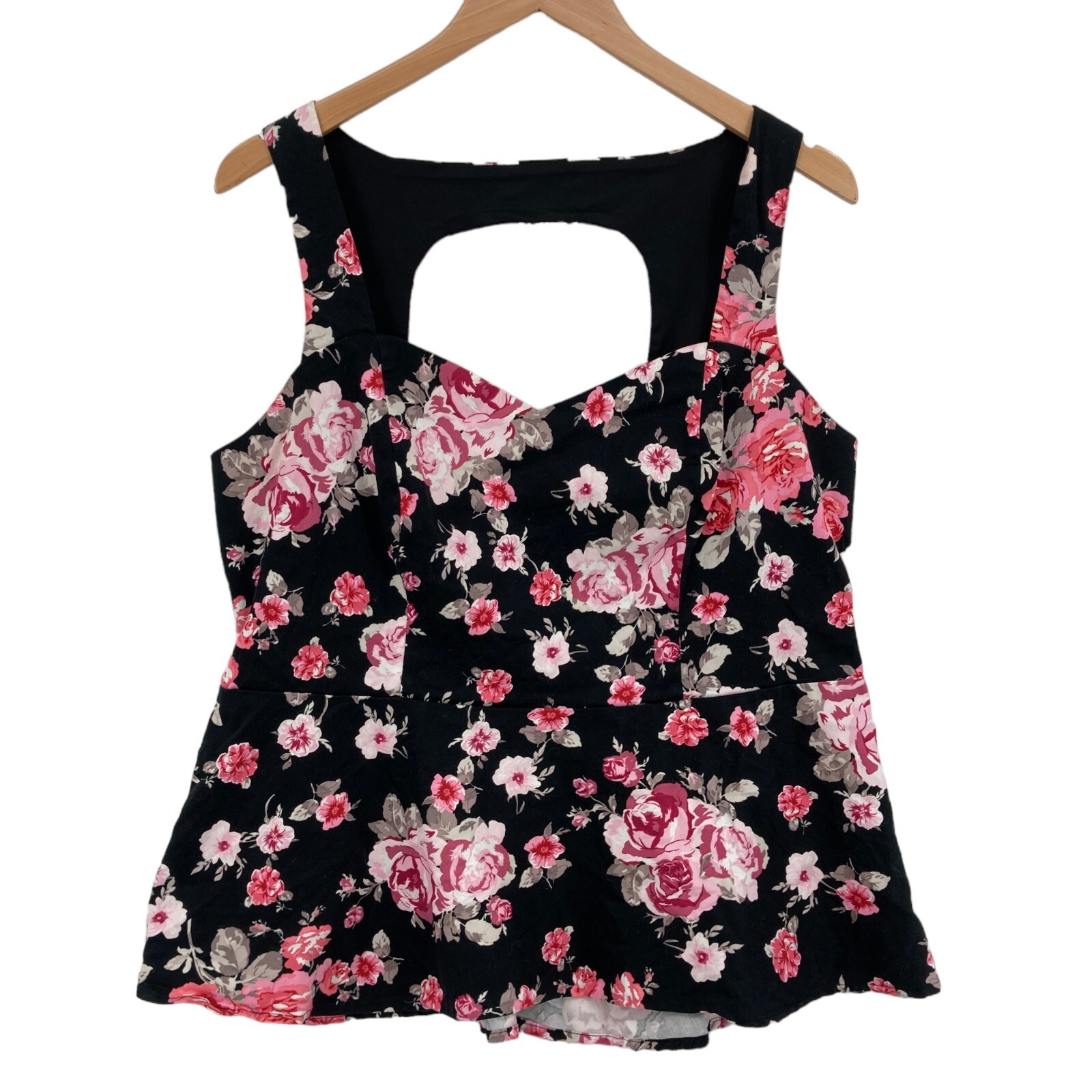 【muguet】heart button peplum tops muguet heart button peplum tops