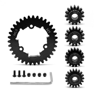 1.5 MOD STEEL SPUR GEAR 32T W/ 4 PINION SET FOR 1/5 RC TRAXXAS XRT X-MAXX 6S 8S