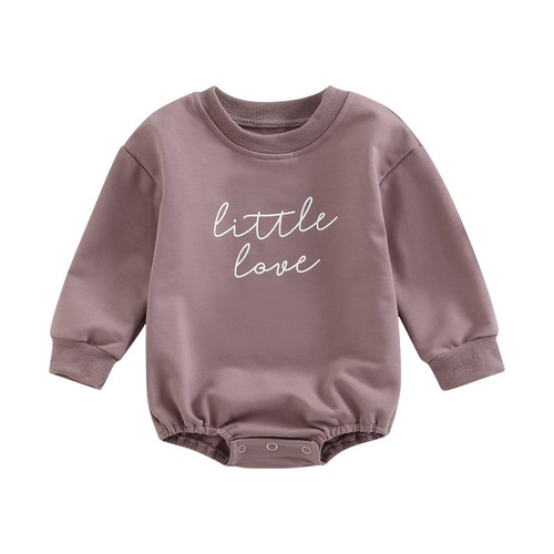 FYBITBO Baby Girl Boy Crewneck Sweatshirt 3-6 Months, Little Love Pale Purple