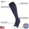GRAPMKTG 3 Pack Soccer Socks for Kids Baseball Softball Football Socks for Youth Knee High Socks Tube Socks for Boys Girls Navy Blue X-Small