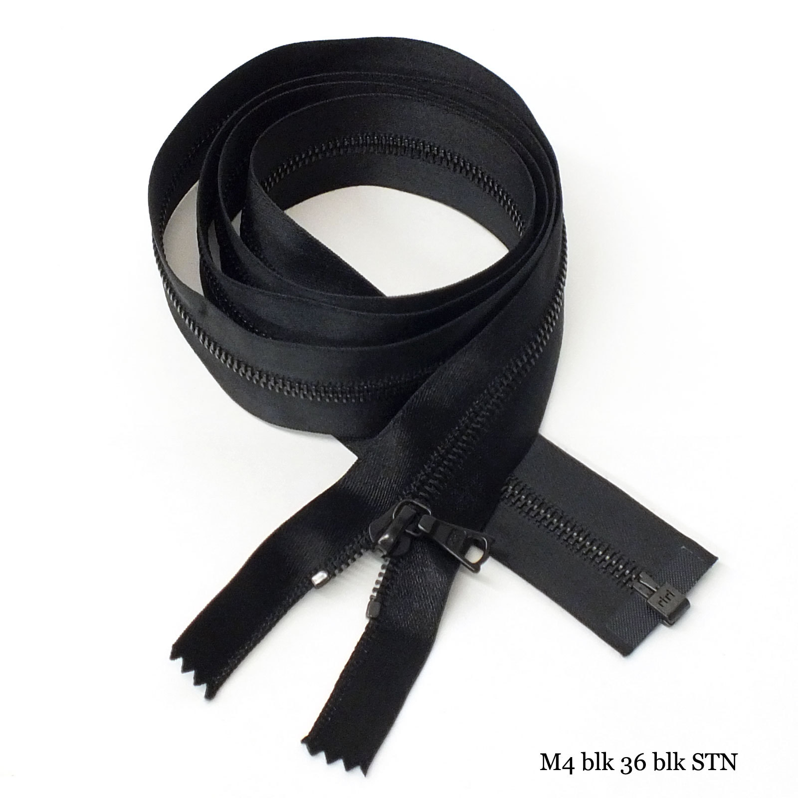 Riri　BLK Riri 8MM Closed Bottom Zipper with KTA Pull, Black/Black