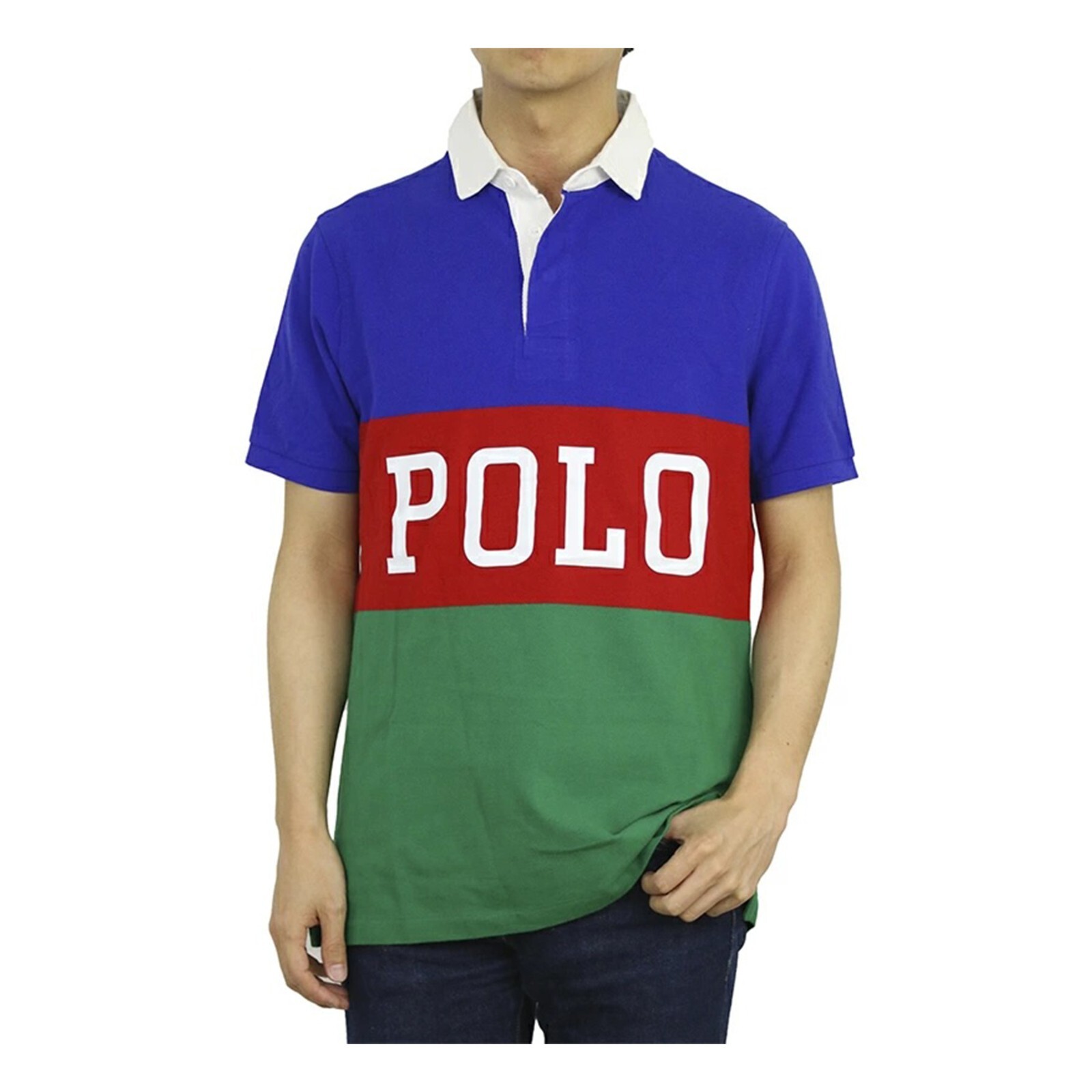Футболка-поло Polo Ralph Lauren классического покроя с коротким рукавом и вставками для регби с ПОЛО