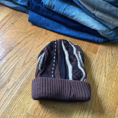 Vintage Coogi Style 3D Knit Beanie Cap Hat 