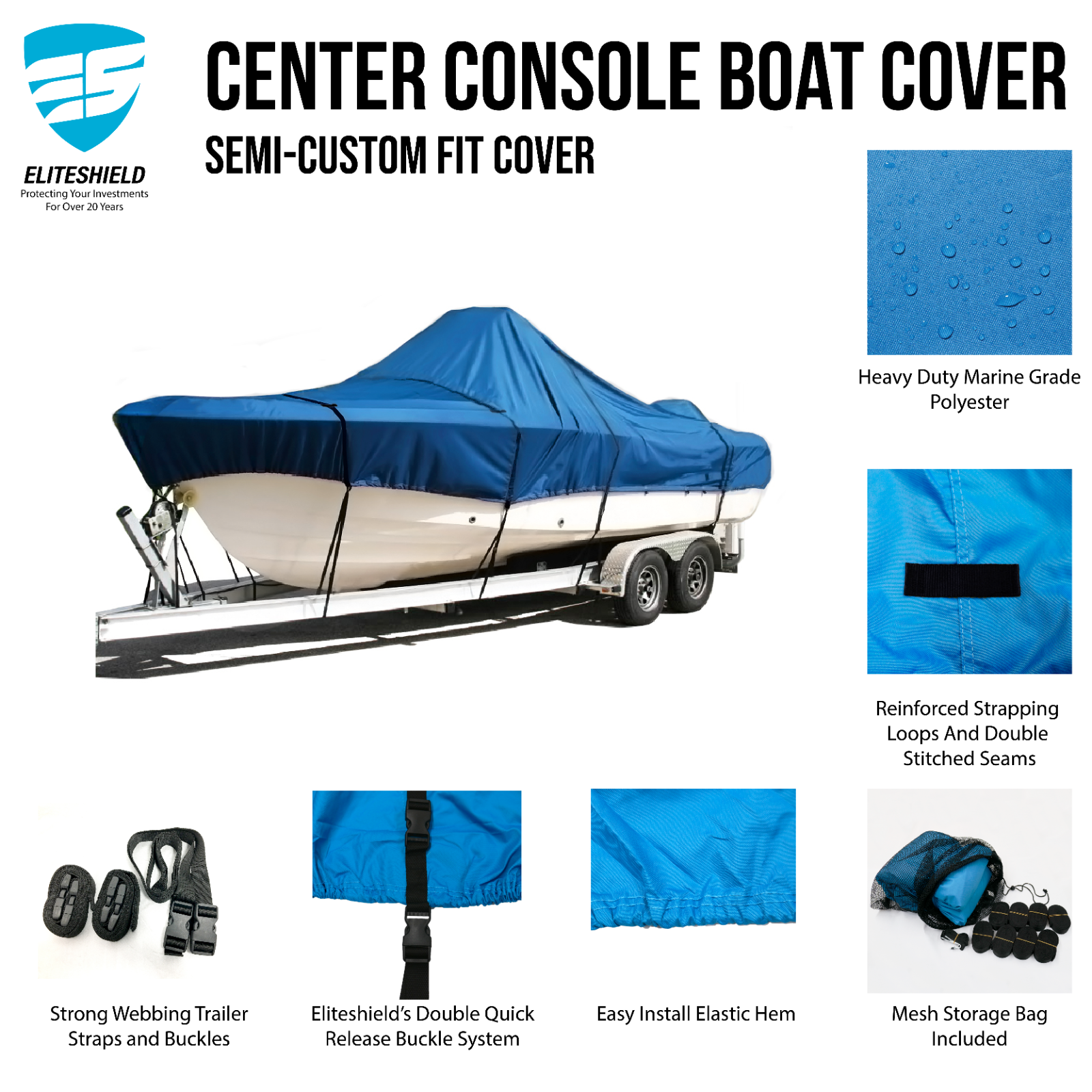 Xpress H24B Center Console Fishing Bay Trailerable Fishing Boat Storage Cover