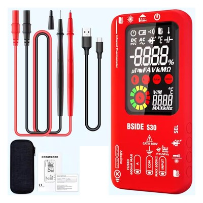 LCD Digital Multimeter AC DC Ammeter Ohmmeter Resistance Volt Tester BSIDE S30
